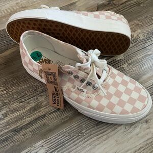 Vans light pink checkered shoes. NWT